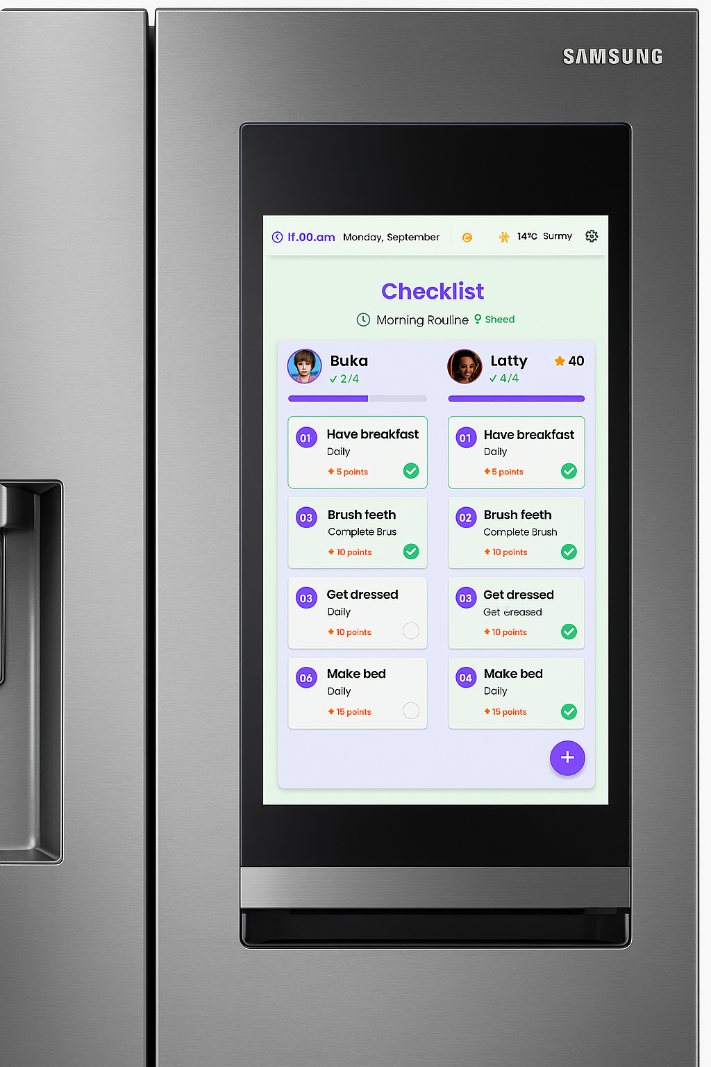 Tablet view of checklist - perfect for shared family devices